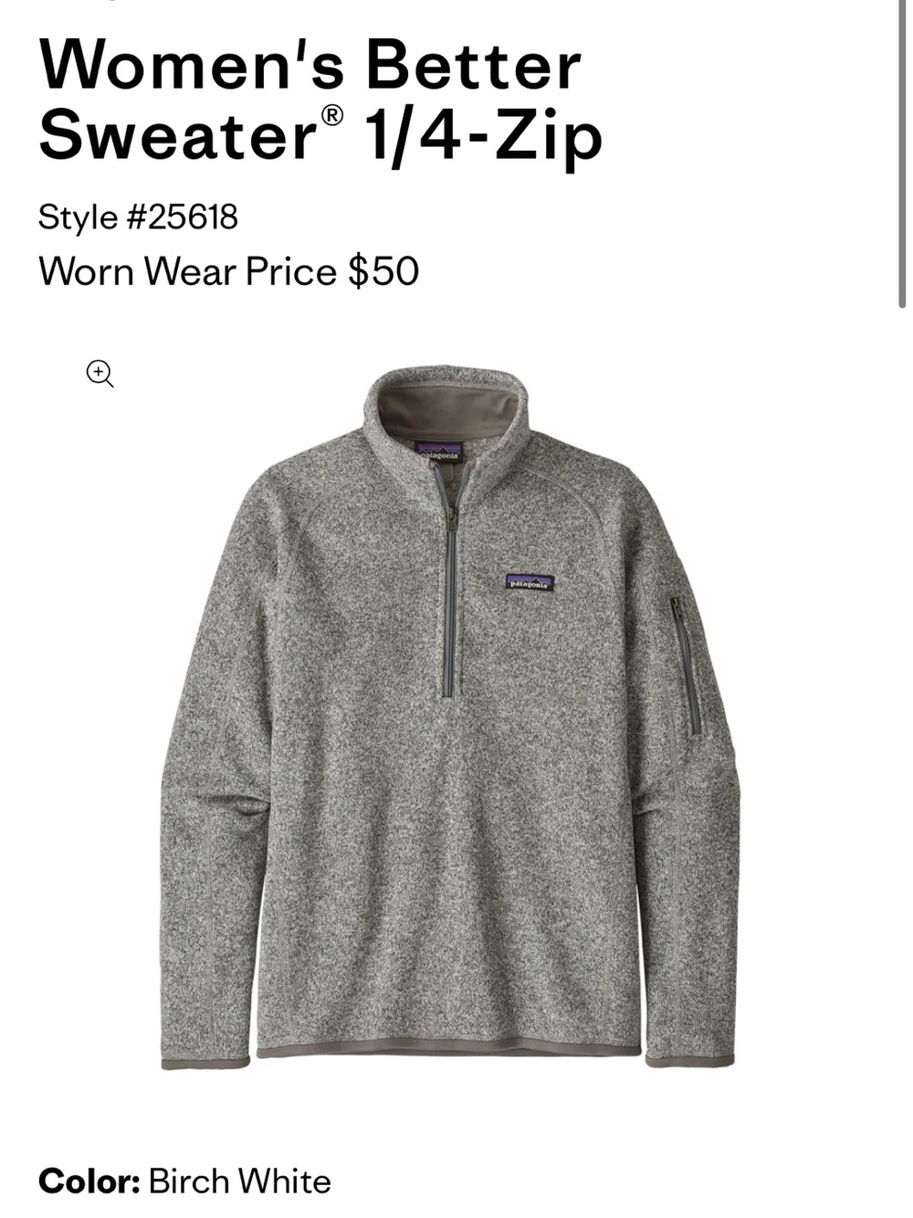 Patagonia Quarter Zip Gray